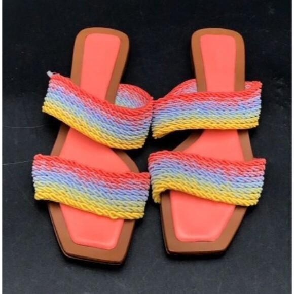 Alexandre Birman Colorful Georgia Flat Sandals Sz 6 EU36 Beach Resort Boho Braid - Picture 1 of 7
